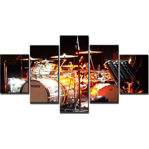 5 Piece Canvas Art Music drums kit HD Printed Wall Art Home Decor Canvas Painting Picture Poster Prints Free Shipping CU-1400A