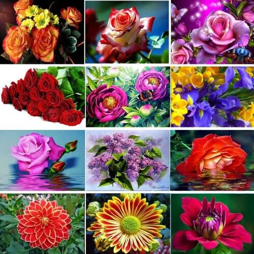 5D DIY diamond inlaid diamond embroidery childrens diamond painting full circle square beautiful floral mosaic decoration