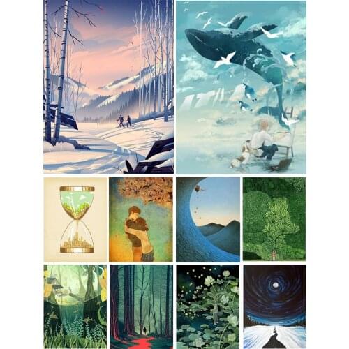 Landscape Skiing Forest Diy 5D Diamond Painting Full Square and Round Embroidery Mosaic Wall Art Handmade Home Decoration Gifts