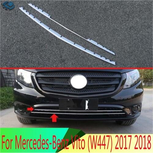 For Mercedes-Benz Vito (W447) 2017 2018 Car Accessories ABS Chrome Front Grille Accent Cover Lower Mesh Trim