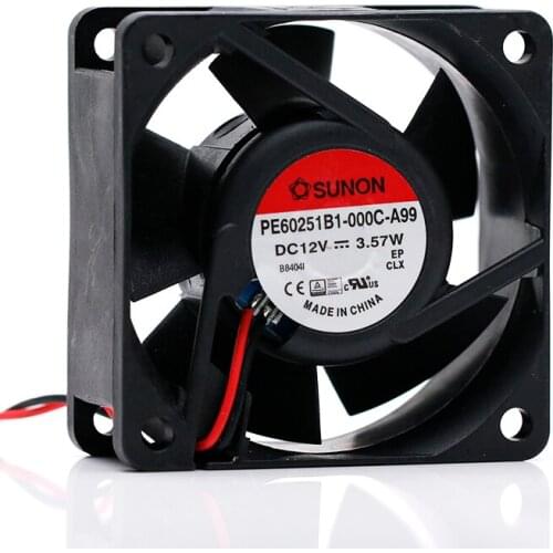 For Sunon PE60251B1-000C-A99 60mm 60X60X25mm DC12V 3.57W silent axial cooling fan