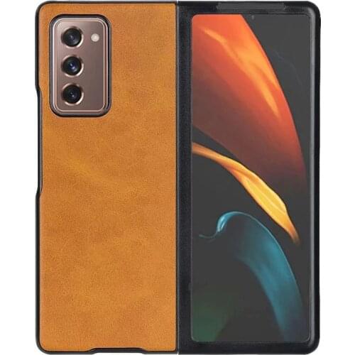 Z Fold 3 Funda Case for Samsung Galaxy Z Fold 2 Z Fold 3 Case Luxury Cowhide Pattern PU Leather Coque Phone Case Cover Z Fold 3