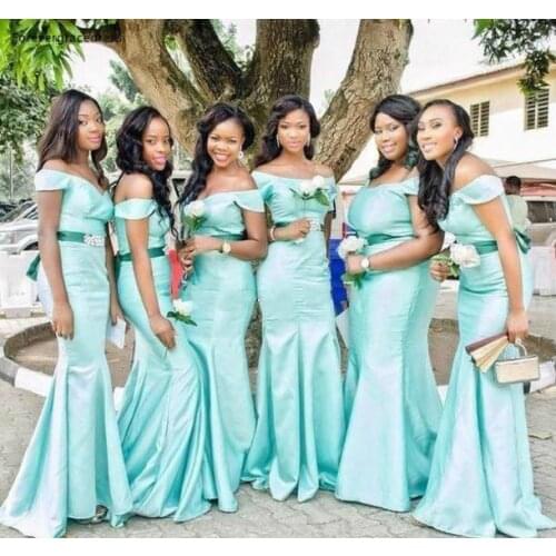 Mermaid Long Mint Green Bridesmaid Dresses 2019 Summer Country Garden Formal Wedding Party Guest Maid of Honor Gowns Plus Size