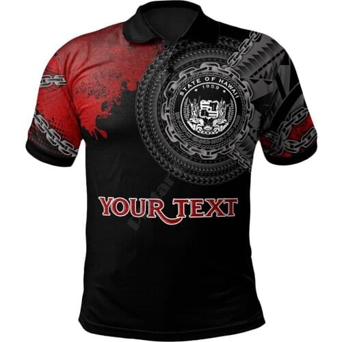 Hawaii Polynesian Polo Shirt Polynesian Chain Style 3D Printed Polo Shirt Men Women Short Sleeve Summer T-shirt