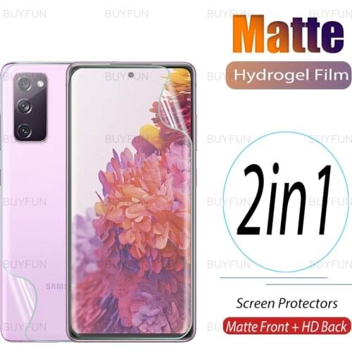 Hydrogel Film For Samsung Galaxy S20 FE 5G 2pcs Matte front HD Back film for samsung S 20 21 10 9 8 Plus Ultra Z Flip 10e film