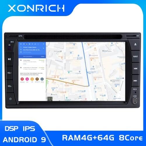 IPS DSP 4G RAM 64GB 2 Din Android 9.0 Car Radio Universal Multimedia NO DVD GPS Navigation PC Stereo Audio Head unit 173x98mm TV