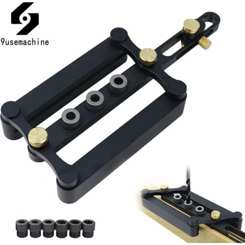 Straight Hole Doweling Jig Kit 6/8/10mm Drill Guide Adjustable Clip Hole Puncher Locator Jig For DIY Furniture Woodworking Tools
