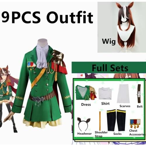 Anime Umamusume:Pretty Derby Symboli Rudolf Leisen College Lovely School Uniform Cosplay Costume Halloween Party Outfit Women