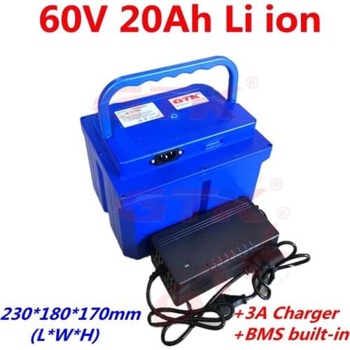 GTK 60V ebike battery 60V 20Ah lithium ion battery gtk electric bicycle battery 60V 1500W electric scooter battery