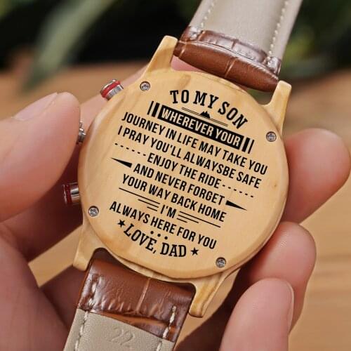 Dad To My Son Engraved Watch Customized Men Watch Luxury On The Watch Birthday Graduation Gifts