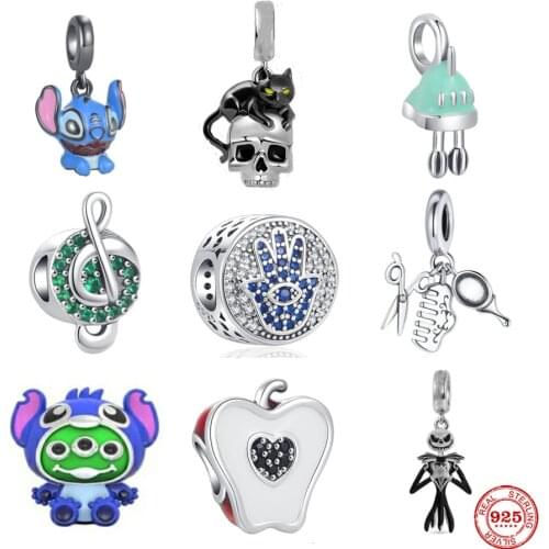 New Accessories Skull Halloween Fit Pandora Original Bracelet Charm Beads For Women DIY Jewelry