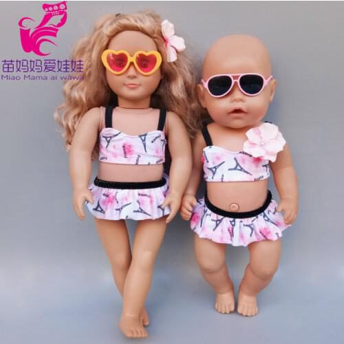 New Born Baby Doll Bikini Swimming Wears 18 Inch Girl Dolls Swim Clothes Doll Accessories