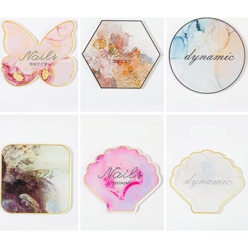 New Display Tool Pigment Holder Crystal Agate Nail Art Painting Palett Mix Stir Crystal Gem Plate Manicure Accessory DIY Tool