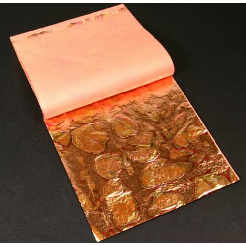 5 pieces per booklet DIY Italian Red Variegated Gold Foil Decoration Foil Cover Leaf for Gilding 14x14cm free shipping