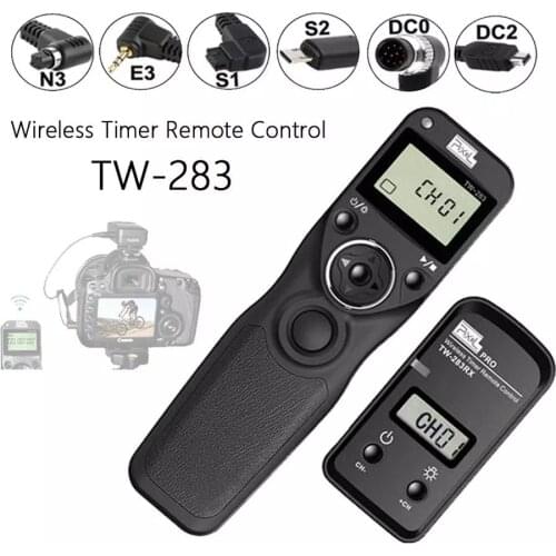 Pixel TW-283 Wireless Timer Remote Control Shutter Release (DC0 DC2 N3 E3 S1 S2) Cable For Canon Nikon Sony Camera TW283 VS RC-6