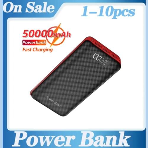 Power Bank 50000mAh Portable Charging Powerbank Mobile Phone External Battery Charger Trible USB Powerbank for Xiaomi mi iPhone