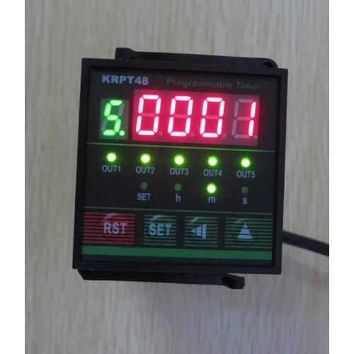Programmable Multi-channel Time Relay, 5-way Recyclable Industrial Time Controller, Digital Display Timer KRPT48