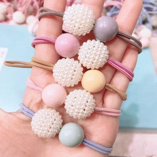 300pcs/lot Simple Multi Double String Round Ball Pearl Rubber Bands Elasticity Hair Bands Styling Tools Accessories HA1478