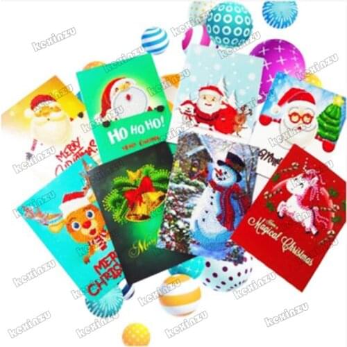 Christmas Greetings Card Gift 5D Diy Partial Round Stone Bead Diamond Painting Mosaic kit 3D Diamant Embroidery Cross Stitch BK