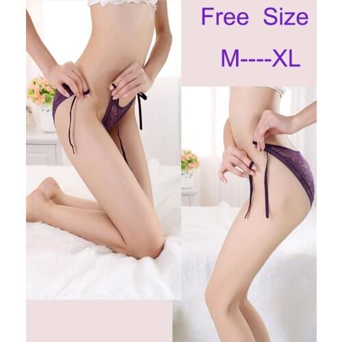 Woman Sexy Panties Transparent Sexy Lace Lingerie Hollow-Out Tempting Brief Underwear Low-Waist Strap Temptation Underpants