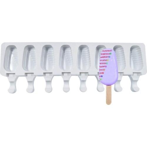 4/8 Hole Silicone Ice Cream Forms Popsicle Molds DIY Homemade Dessert Freezer Fruit Juice Ice Pop Cube Maker Mould With Sticks