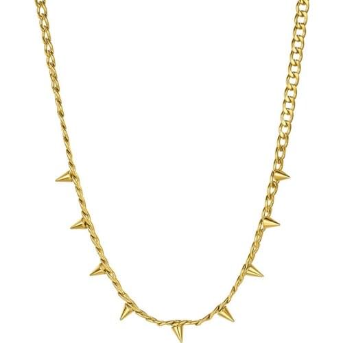 Titanium Spike Chains Choker Necklace Women 361 Stainless Steel Jewelry Designer T Show Runway Boho Gthoic Gown Japan Korean INS