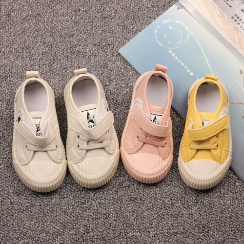 2021 Spring Biscuit Bottom Children Canvas Shoes Boys Casual Small Casual Shoes Girls Velcro Baby Toddler Shoes Fashion Shoes