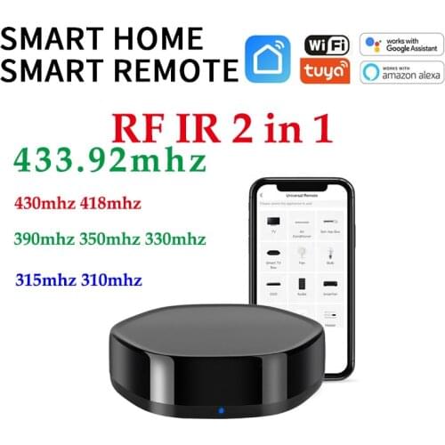 Tuya Smart Wifi Ir Rf Remote Control 433mhz RF IR Controller Hub Support Alexa Google Home 433.92/430/330/350/315/310/390 Mhz