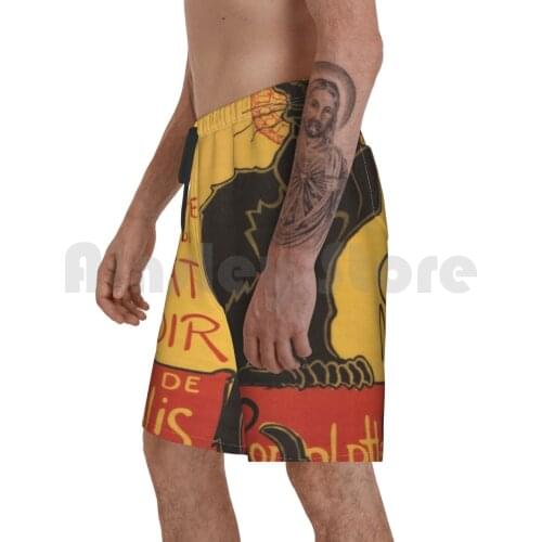 Soon , The Black Cat Tour By Rodolphe Salis Beach Shorts Men Beach Pants Swimwear Cat Chat Le Chat Black Cat