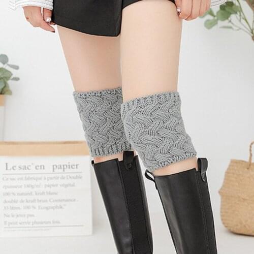 Women Casual Foot Warmer Knit Pretend Short Autumn Winter Solid Color Warm Leg Warmers Knitted Crochet Knee Supplies