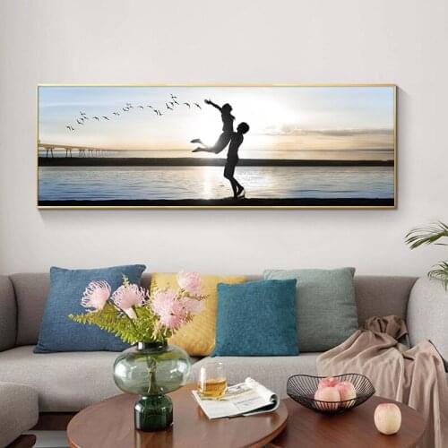 Lovers Bird Natural Sunset Sky Landscape Posters and Prints Cuadros Canvas Painting Wall Art Picture for Living Room Home Decor