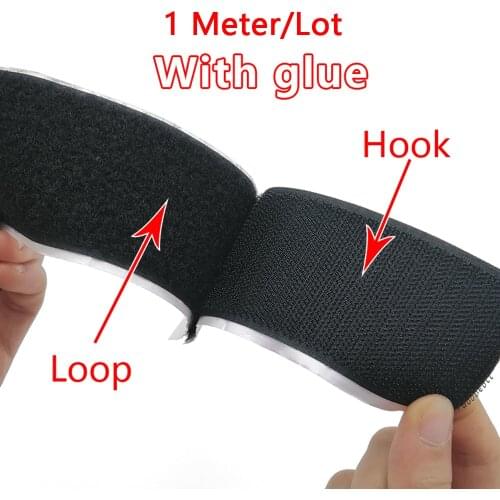 1M Strong Self adhesive Hook and Loop Fastener Tape nylon sticker velcros adhesive with Glue for DIY 16/20/25/30/40/50/100/110mm