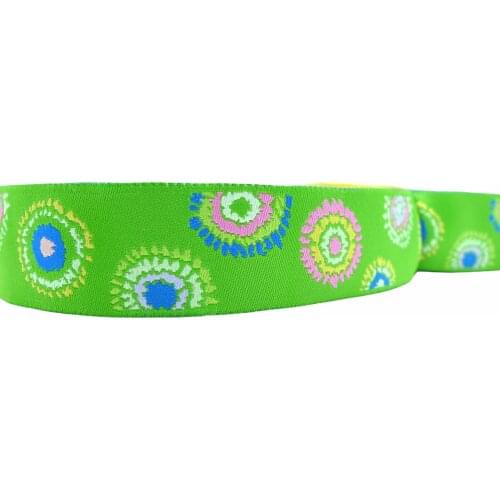 10 Meters 7/8'' 22mm Sunshine Lime Tone Jacquard Ribbon Oeko-Tex Standard 100 Pass