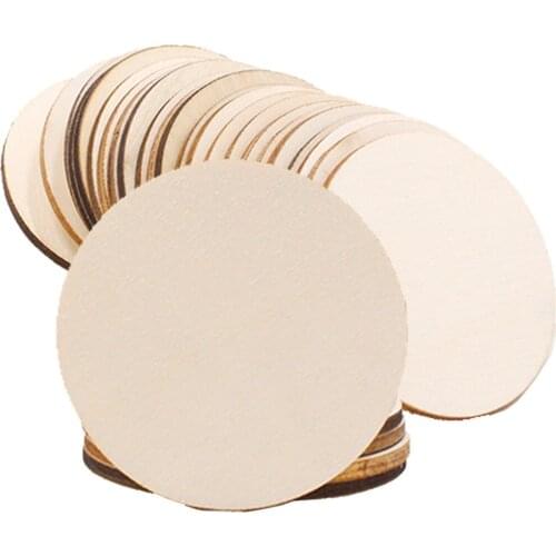 10pcs 50mm Wood Rounds Circles for Crafts Unfinished Blanks Wooden Rounds Slice Wooden Cutouts for DIY Crafts Christmas