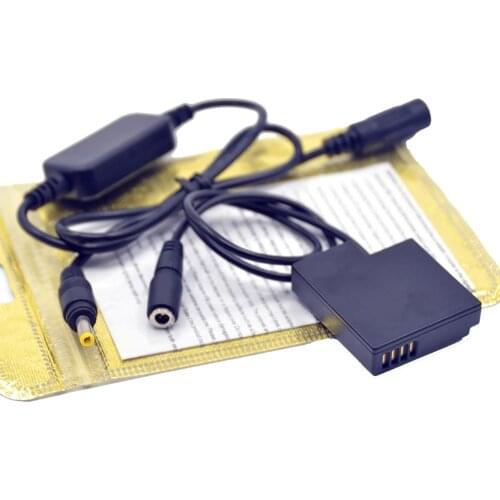 12V-24V setp-down charger power cable 8.4V+DMW-DCC15 DMW-BLH7E BLH7EPP dummy battery for Panasonic DMC-GM1 GM5 GF7 GF8 LX10 LX15