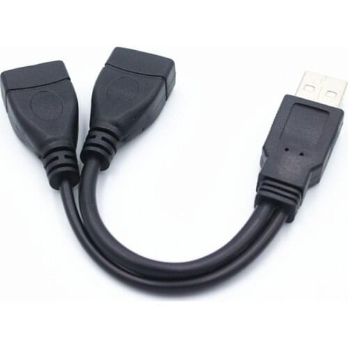 Double USB Extension A-Male To 2 A-Female Y Cable Power Adapter Converter USB2.0 Male to 2Dual USB Female Y Splitter 15cm