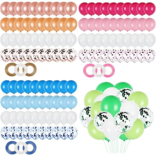 40pcs Balloons Set confetti Latex Ballons with 3pcs Ribbon Kids Birthday Party Deco Helium Globos Baby Shower Baloon Wedding
