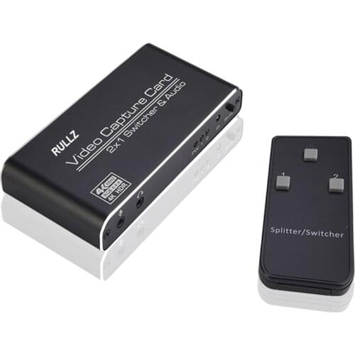 4k 60hz HDR Loop 2x1 Switch Converter with USB 3.0 HDMI-compatible Audio Video Capture Card 1080p 60fps Recording Live Streaming