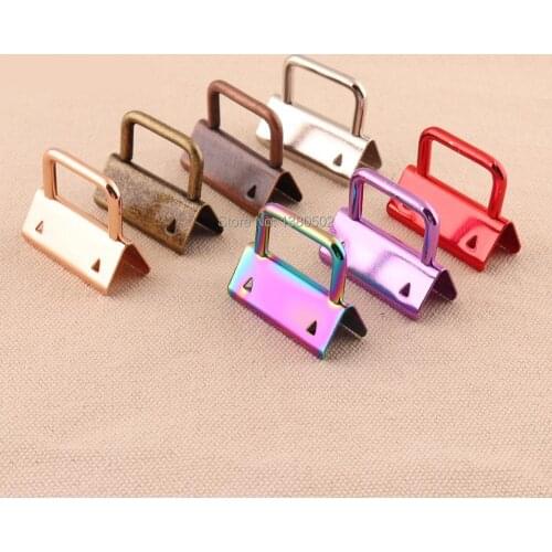 50pcs 32mm Key Fob Hardware purple/red/rose gold /rainbow /silver/copper /bronze color webbing key fobs accessories
