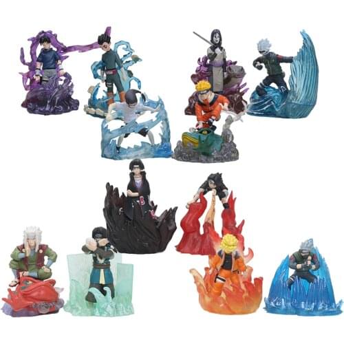 6Pcs/set Naruto Action Figures Sasuke Orochimaru Kakashi Itachi Neji Jiraiya PVC Model Toys Dolls 6-7cm