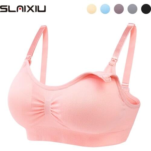 SLAIXIU Bra Pregnancy Women Breastfeeding Adjustable Sleep Bras Maternity Bra for feeding Plus Size Nursing included Breast pad