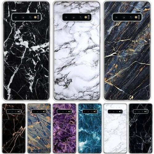 Black Marble Grain Simplicity Phone Case For Samsung Galaxy S10 S21 S20 FE Ultra Note 10 9 8 S9 S8 S7 Plus Lite Pro + J4 J6 Coqu