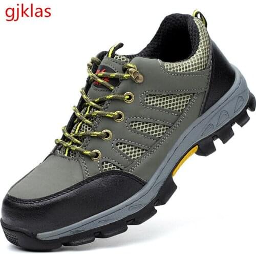 Breathable Safety Shoes Men Steel Toe Work Boots Protect Safety Work Shoes Sneakers Work Clothes Indestructible Security Boots