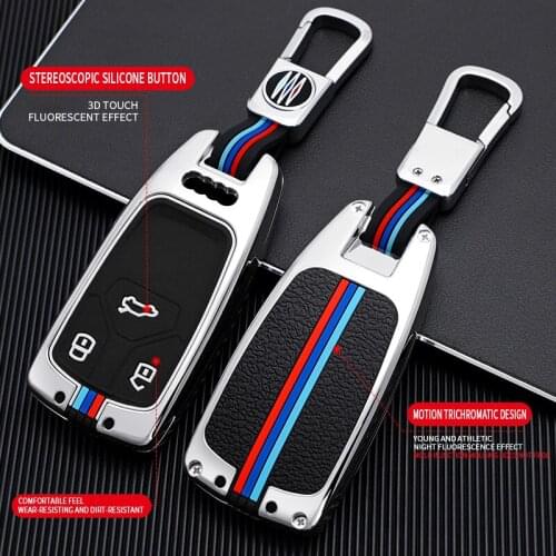 Galvanzed Alloy&Silica gel Car Smart Cover Case For Audi A4 New A4L A5 A6L QT S5 S7 Q7 TTS Auto Protection Key Shell Accessories