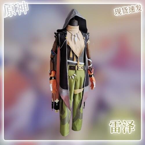 Genshin Impact RAZOR Cosplay Costume Wig Anime Game Boy Uniform Set Halloween Party For Men And Women