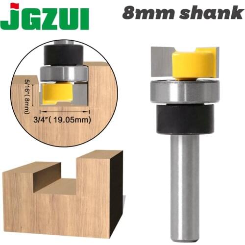 JGZUI 1pc Template Trim Hinge Mortising Router Bit - 8mm Shank Woodworking cutter Tenon Cutter for Woodworking Tools