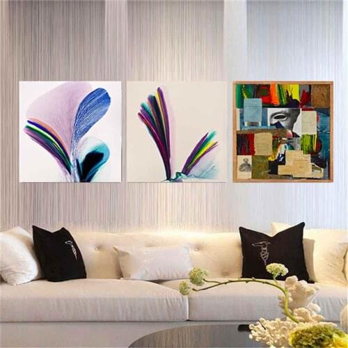 HAOCHU Painting Wall Art Newspaper Feathers Classical Print Poster Birdcage Simple Wall Pictures Canvas For Living Room Decor