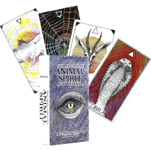 63pcs English Tarot Cards Deck The Wild Unknown Animal Spirits Guidebook Family Party Board Game