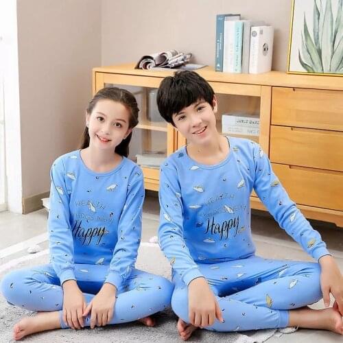 Kids Boys Clothes Set Sleepwear Baby Girls Boys Pajamas Sets Children Homewear for Pyjamas Kids Nightwear 9-19Y Teenage Clothes