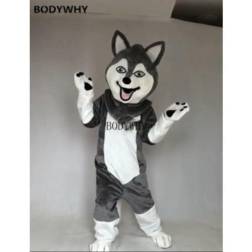 Fursuit Grey Wolf Dog Mascot Costume Suits Cosplay Party Game Dress Outfits Clothing Advertising Promotion Carnival